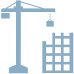 building icon light blue