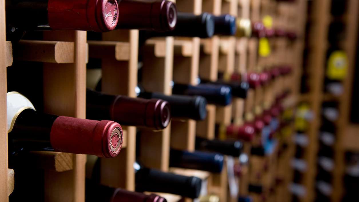 wine bottles shelves