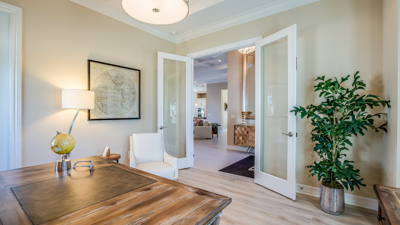 a view of staged home office